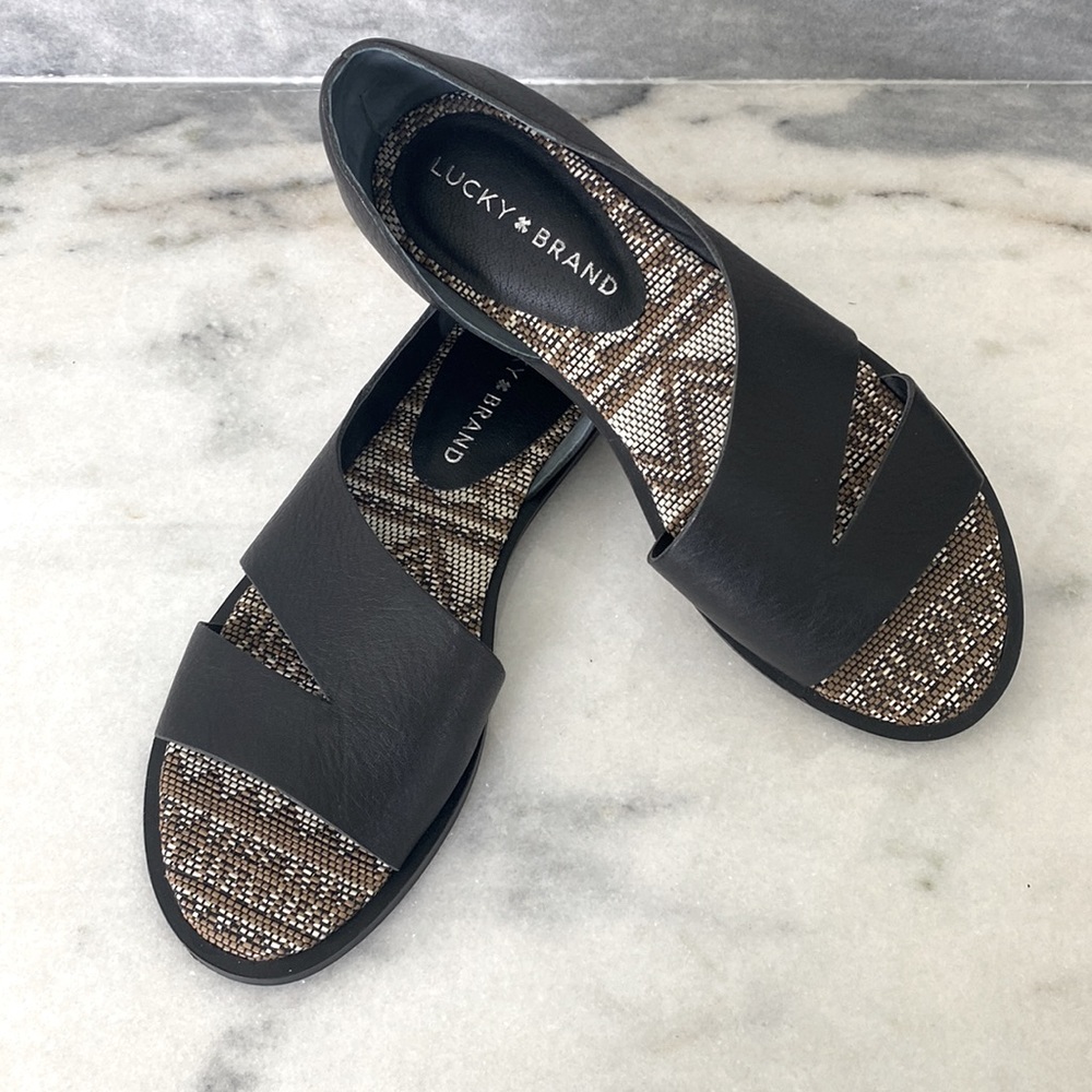 Lucky Brand Black Slip On sandals